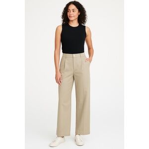 Loft Beige Pleated Wide Leg Stylish Pants Womens Size 10‎